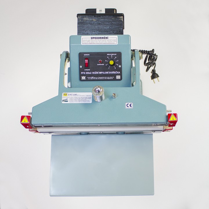 Nožní impulsní svářečka folií PFS-350x2  pohled zhora