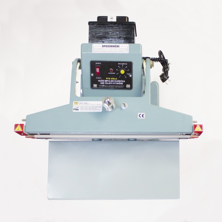 Nožní impulsní svářečka folií PFS-450x2 pohled zhora