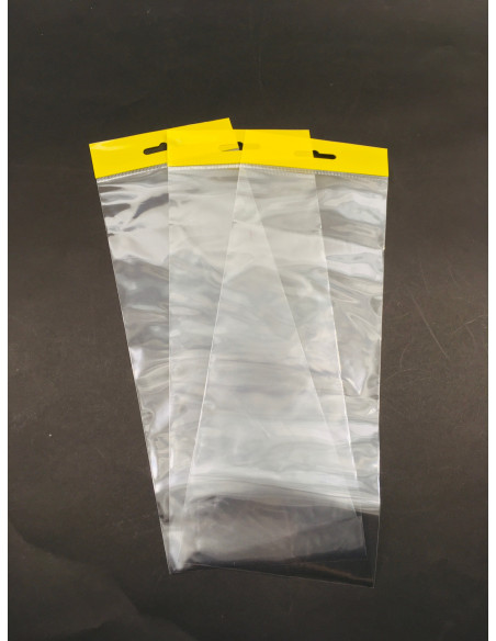 BOPP Sáček 100x35EŽlutý+250/30 μm 250Ks - Eurozávěs s výztuhou | Obaly a sáčky C&C Líně