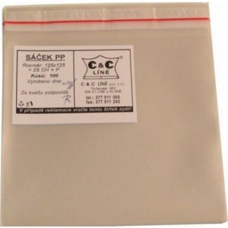 Pošetka PP 125x125+25CH+P/70µm Pošetka PP 125x125+25CH+P/70µm