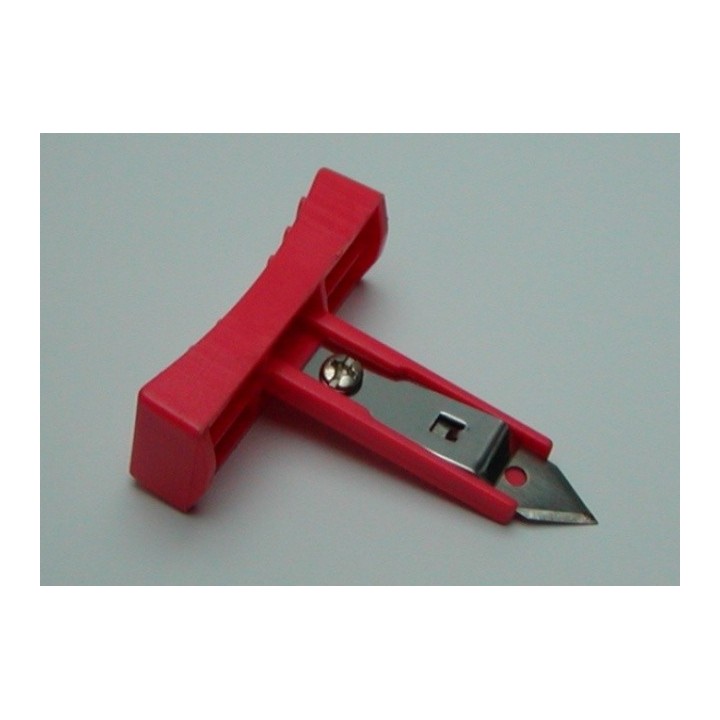 Plastic holder with cutter